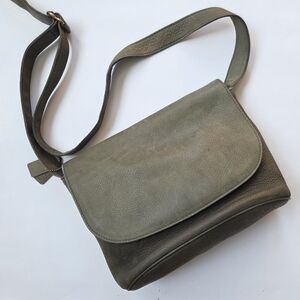 Olive Green Leather Crossbody Bag